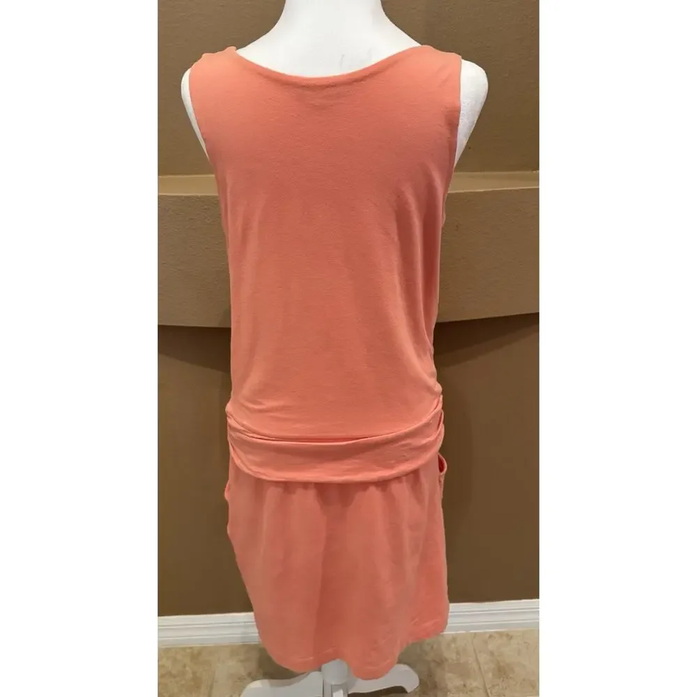 Theory Women Orange Peach Coral Casual Cotton Dress Size S - Picture 6 of 8